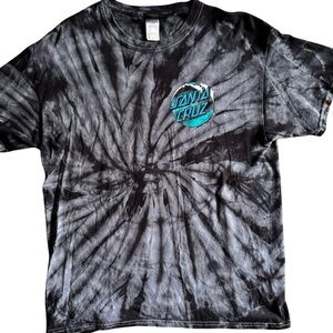 Santa Cruz Black and Gray Tie-Dye Tee